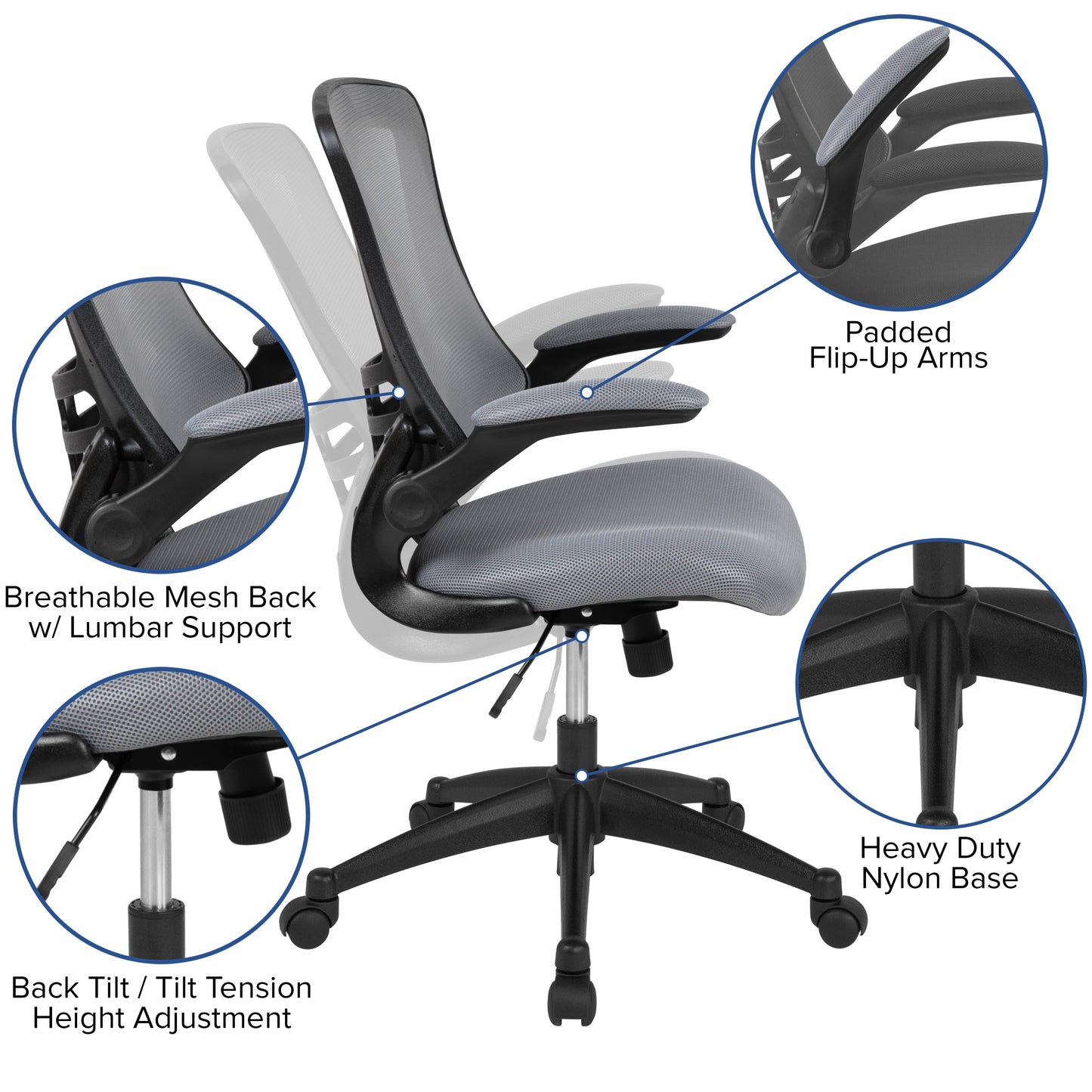 Mesh Ergonomic Grey Chair