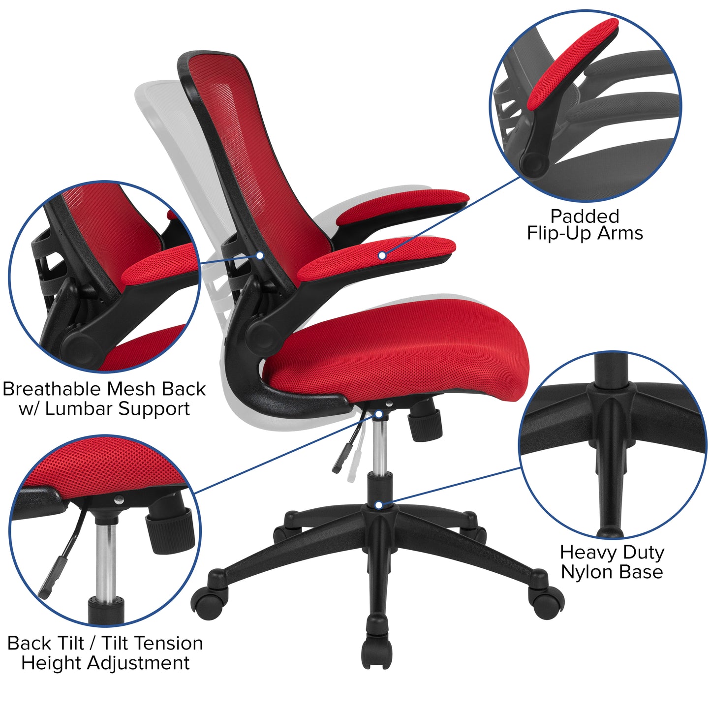 Mesh Ergonomic Red Chair