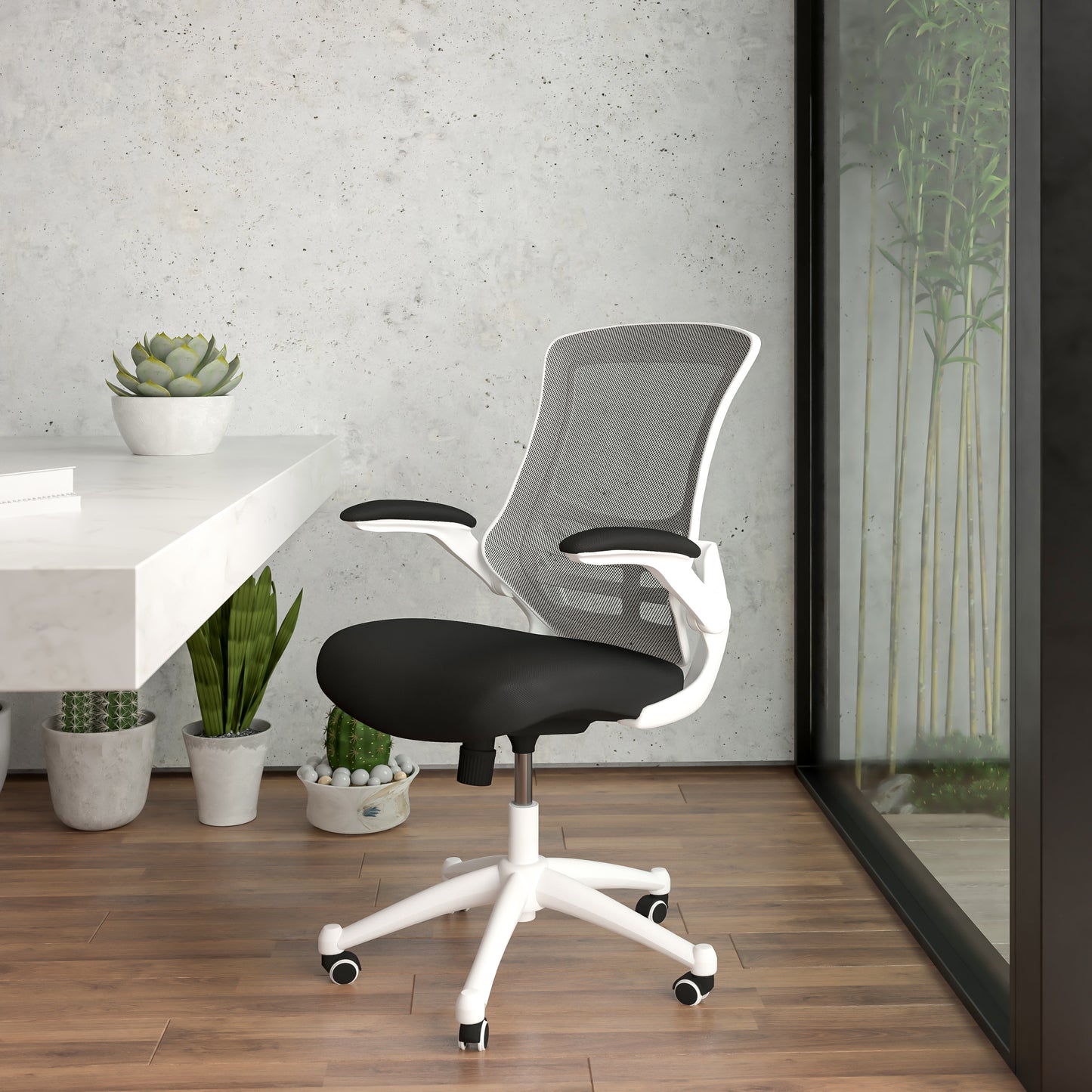 Mesh Ergonomic White and Black Chair