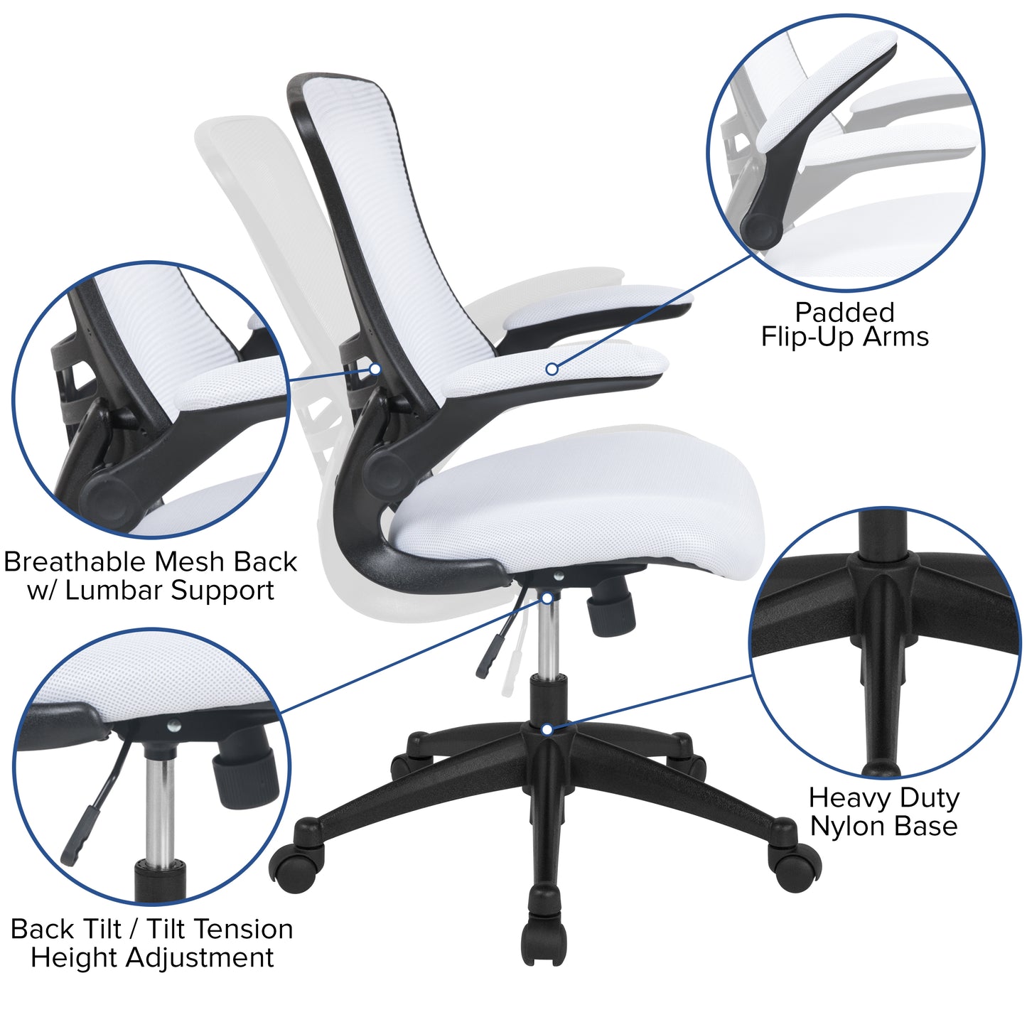 Mesh Ergonomic Black and White Chair
