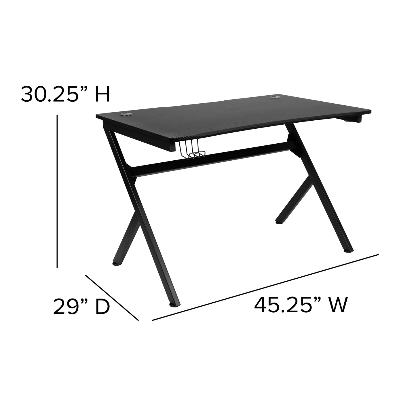 Gaming Desk with Orange Racing Chair Bundle