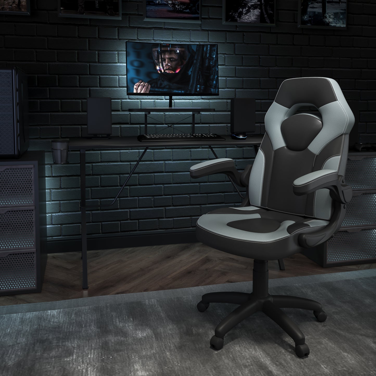 Optis Gaming Desk with Grey Chair