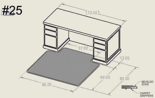 60" x 60" with 12" x 37" Lip - Bison Mat
