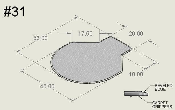 45" x 53" with 10" x 20" Lip - Bison Mat