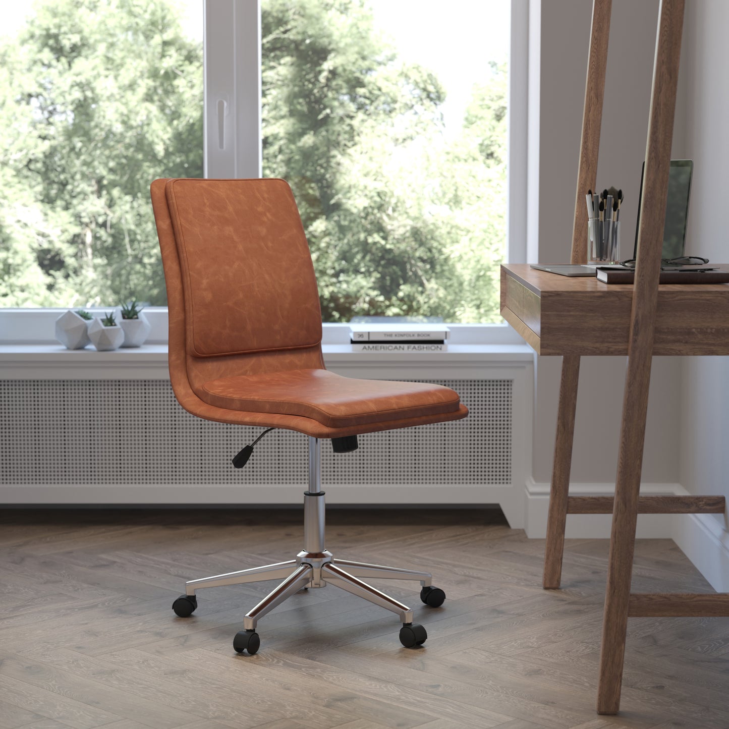 Mid-Back Armless Office Chair