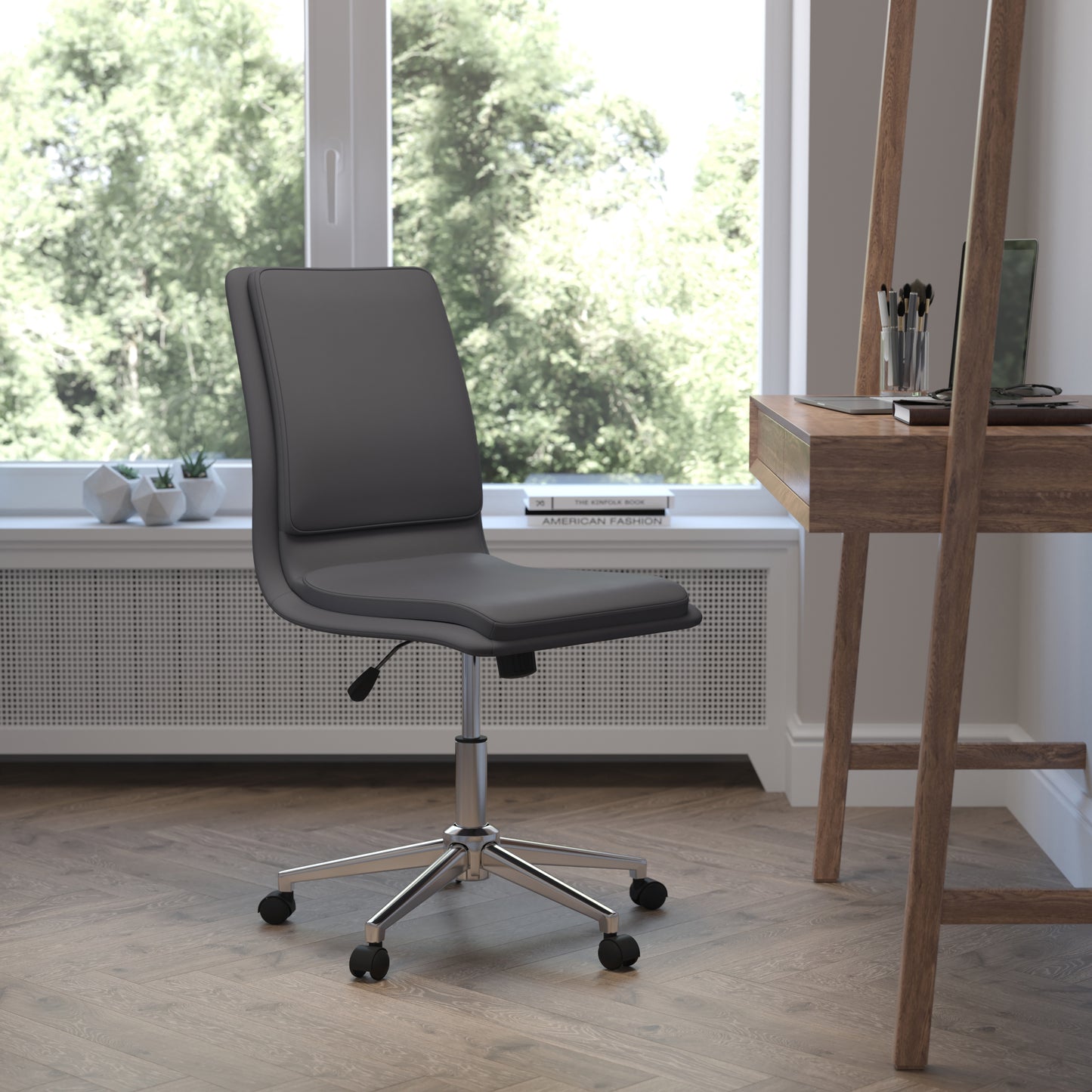 Mid-Back Armless Office Chair