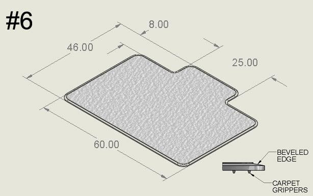 46" x 60" with 8" x 25" Lip - Bison Mat