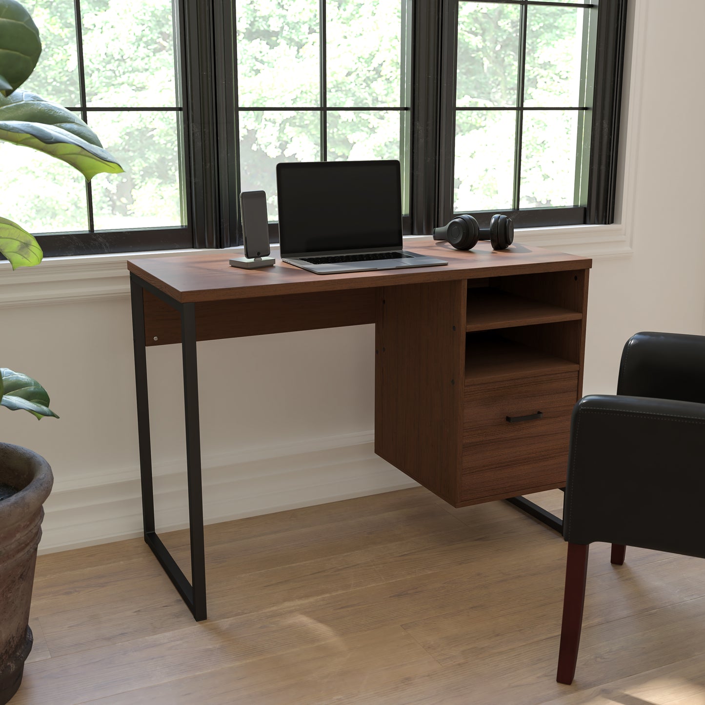 Rustic Wood Computer Desk