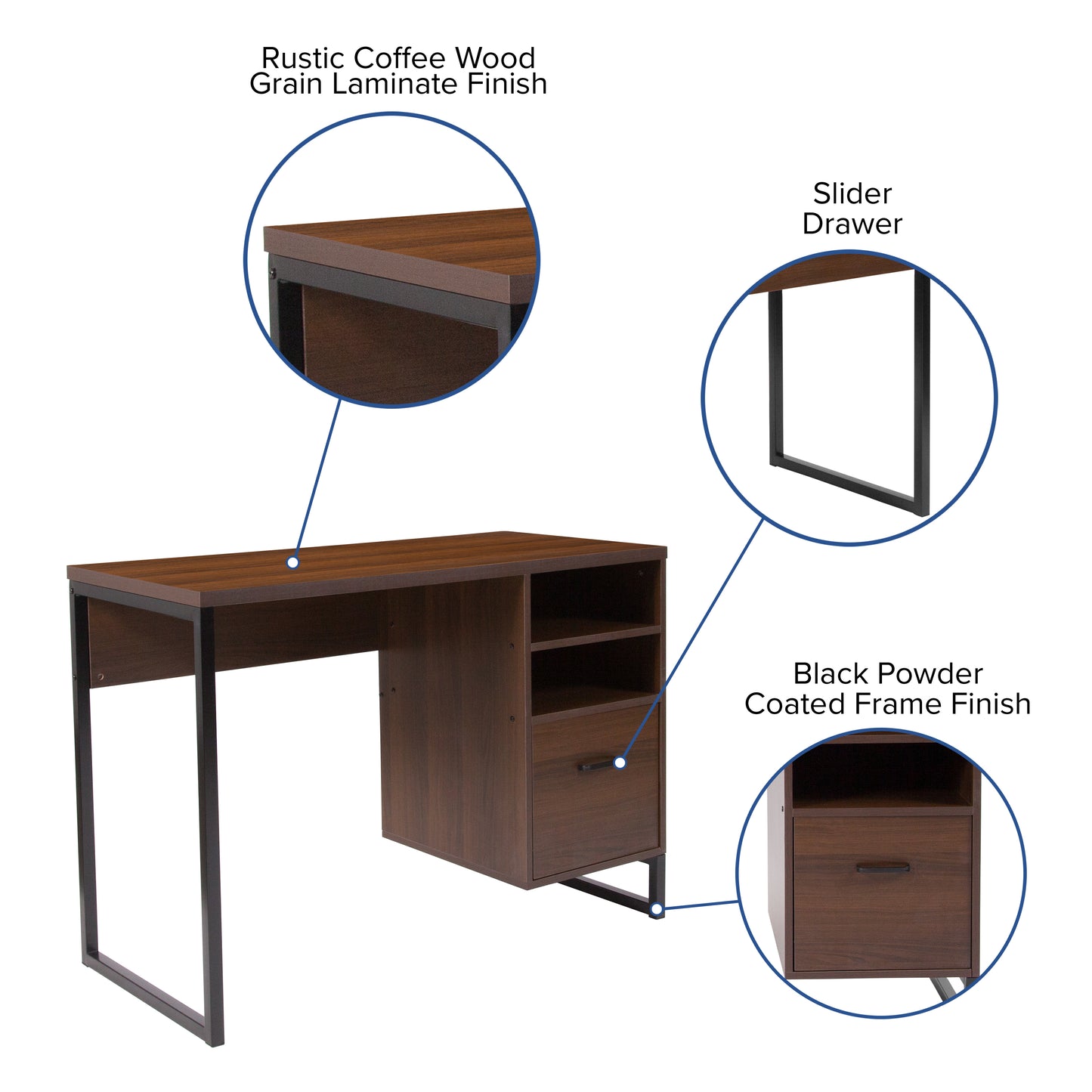 Rustic Wood Computer Desk