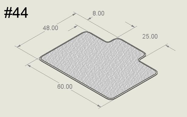48" x 60" with 8" x 25" Lip - Bison Mat