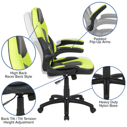 Gaming Desk with Yellow Racing Chair Bundle