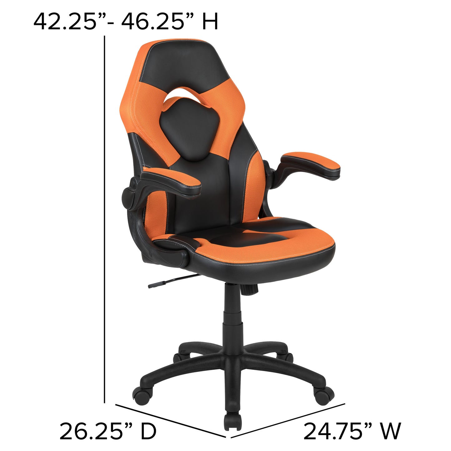 Gaming Desk with Orange Racing Chair Bundle