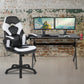 Gaming Desk and White Racing Chair Bundle