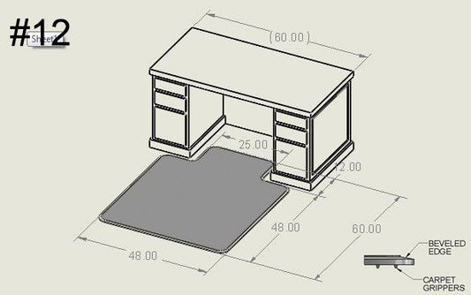 48" x 60" with 12" x 25" Lip - Bison Mat