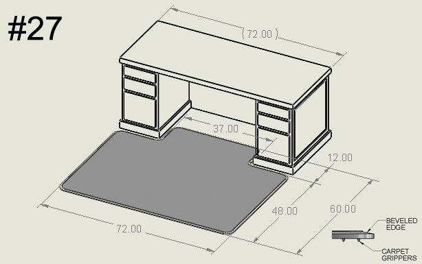 60" x 72" with 12" x 37" Lip - Bison Mat