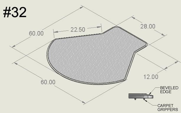 60" x 60" with 12" x 28" Lip - Bison Mat