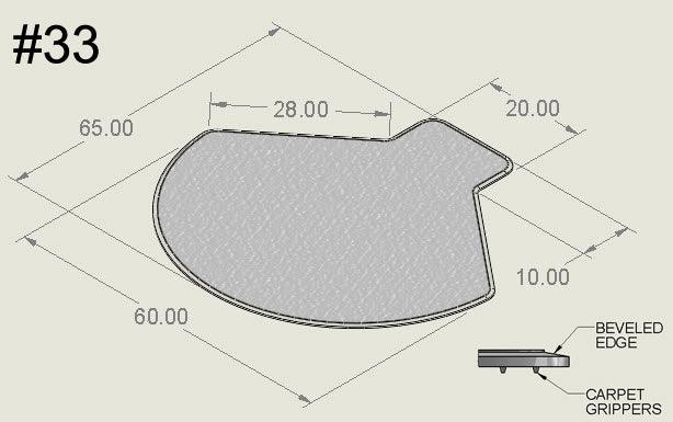 60" x 65" with 10" x 20" Lip - Bison Mat