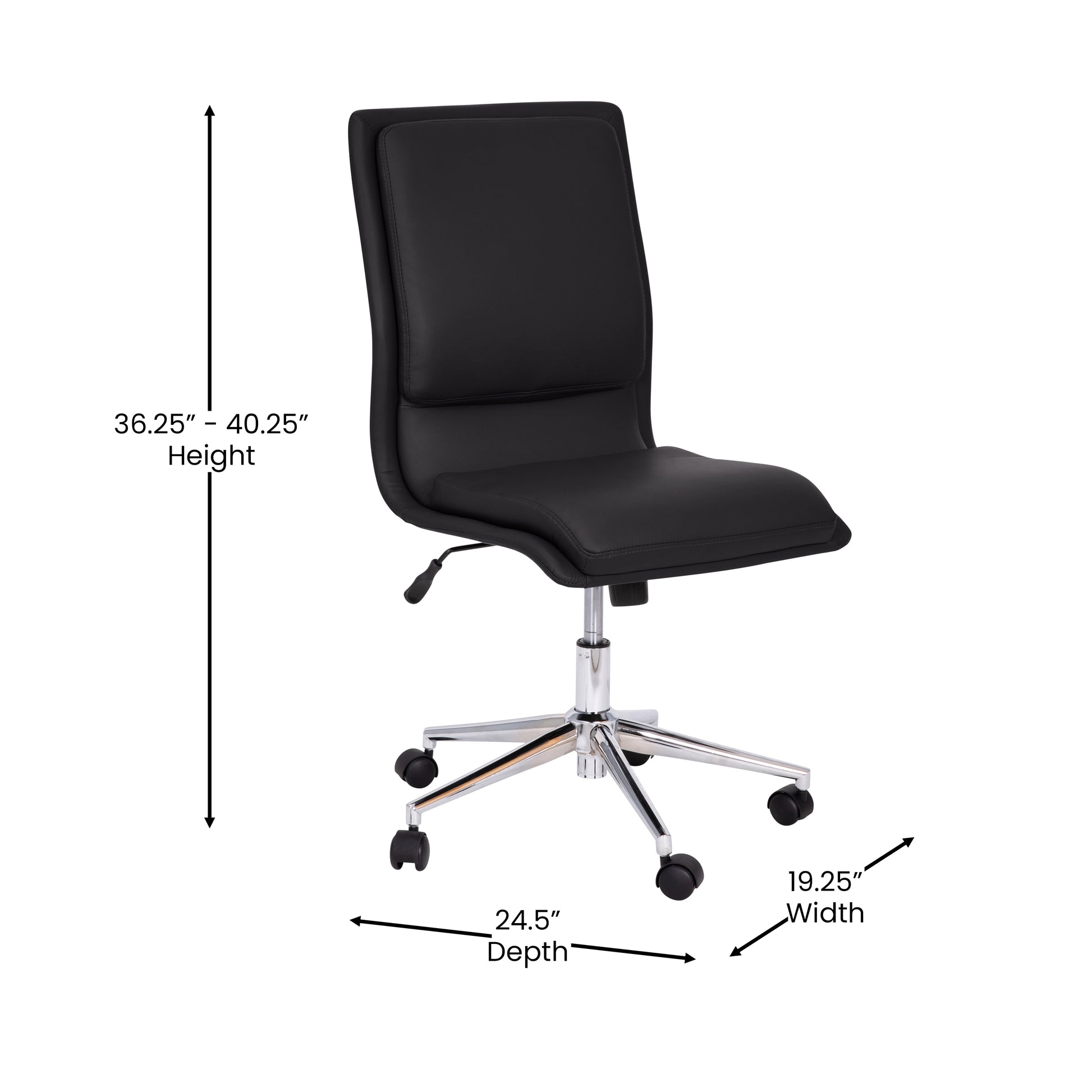 Mid-Back Armless Office Chair – Bison Mat