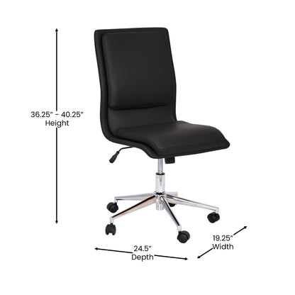 Mid-Back Armless Office Chair