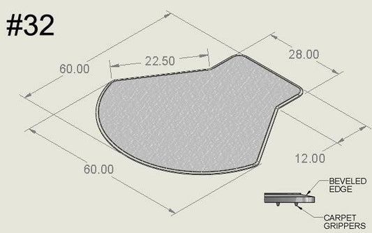 60' x 60" with 12" x 28" Lip - Bison Mat