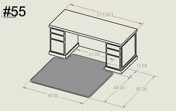 60" x 60" with 12" x 37" Lip - Bison Mat